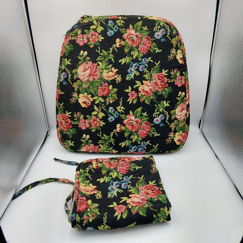 Chair Cushion with Ties and Removable Cover, 17" x 16", Night-Blooming Blossoms